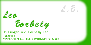 leo borbely business card