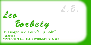 leo borbely business card